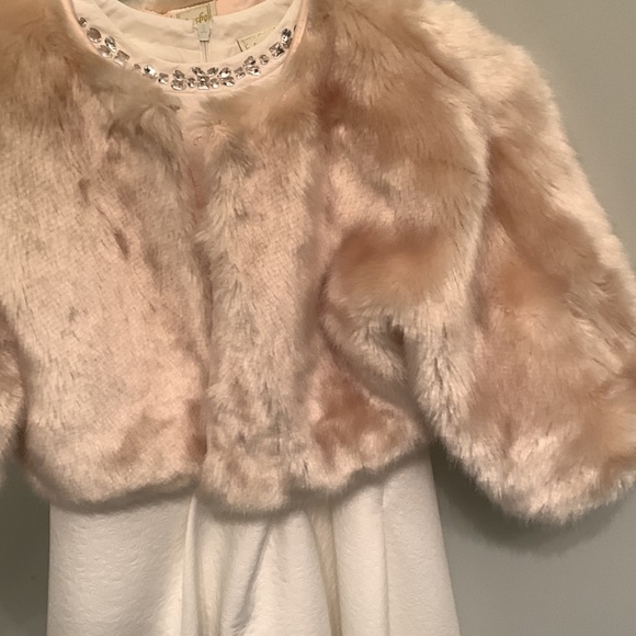 Jusbe Sz 12 flower girl, recital, father daughter dance, dress & faux fur coat. - Picture 8 of 10
